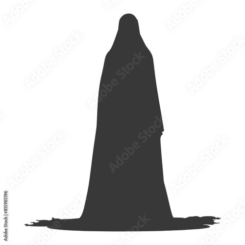 Silhouette independent emirates women wearing Abaya black color only