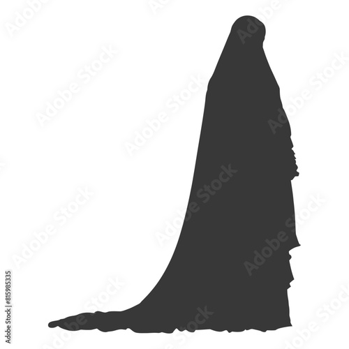Silhouette independent emirates women wearing Abaya black color only