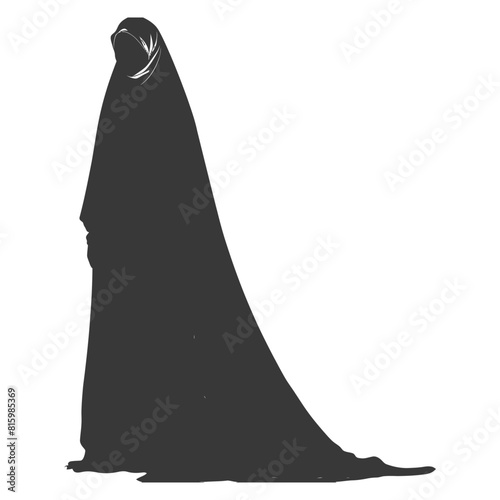 Silhouette independent emirates women wearing Abaya black color only