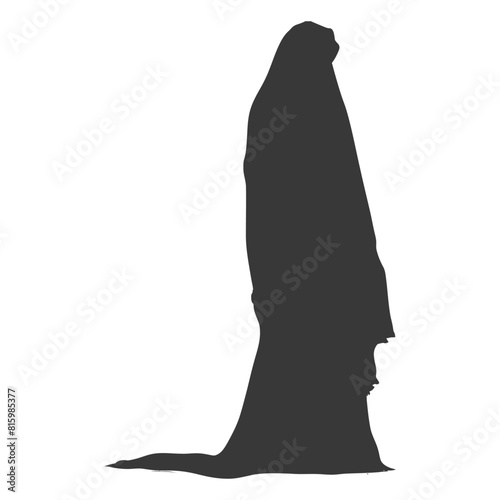 Silhouette independent emirates women wearing Abaya black color only