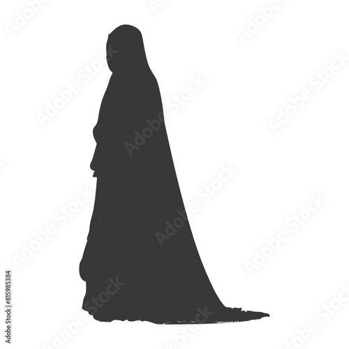 Silhouette independent emirates women wearing Abaya black color only
