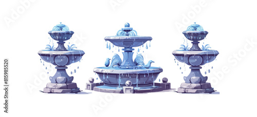 Cartoon fountains. Cartoon. vector simple illustration
