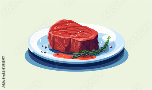 steak vector flat minimalistic asset isolated vector style illustration