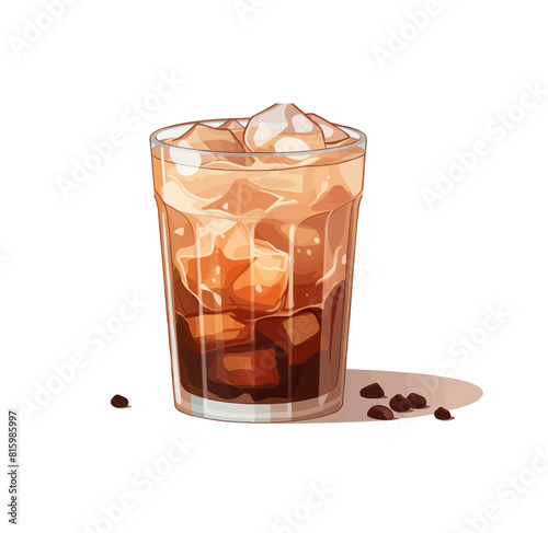 Iced coffee isolated vector style with transparent background illustration