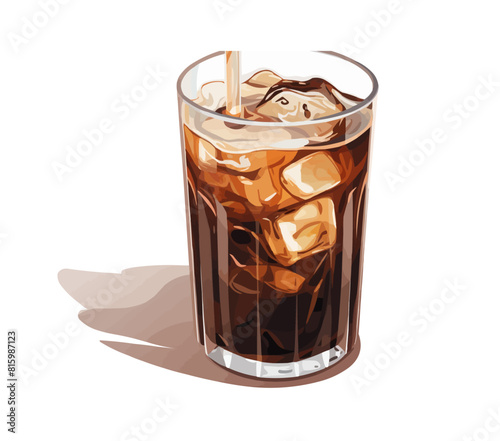 Iced coffee isolated vector style with transparent background illustration -