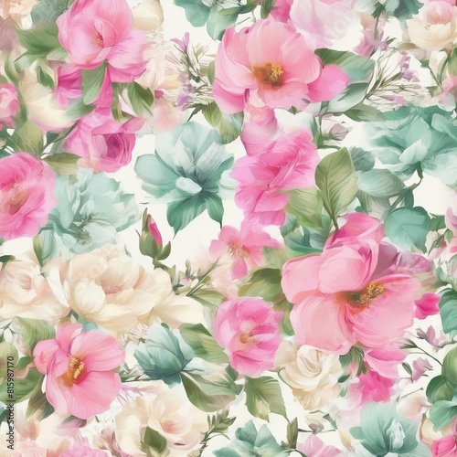 beautiful floral flower seamless pattern background for premium product ai generated