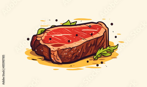 steak vector flat minimalistic asset isolated vector style illustration