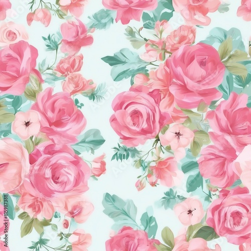 beautiful floral flower seamless pattern background for premium product ai generated