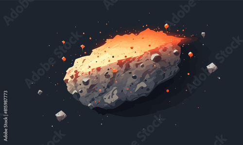 asteroid vector flat minimalistic isolated vector style illustration
