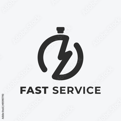 Fast service timer logo,fast delivery simple icon logo vector.