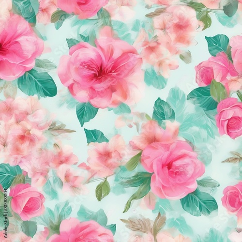 beautiful floral flower seamless pattern background for premium product ai generated