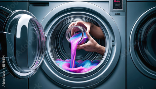 When doing laundry in a parallel universe, be sure to add a jar of liquid rainbow for those extra vibrant clothes! Just a splash of colour magic will turn your washday into a kaleidoscope of clean! photo