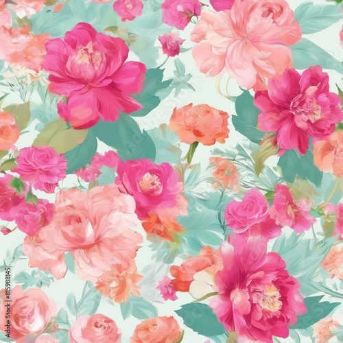 beautiful floral flower seamless pattern background for premium product ai generated