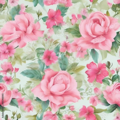 beautiful floral flower seamless pattern background for premium product ai generated