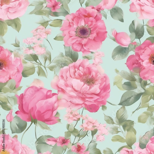 beautiful floral flower seamless pattern background for premium product ai generated