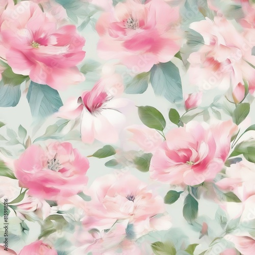 beautiful floral flower seamless pattern background for premium product ai generated