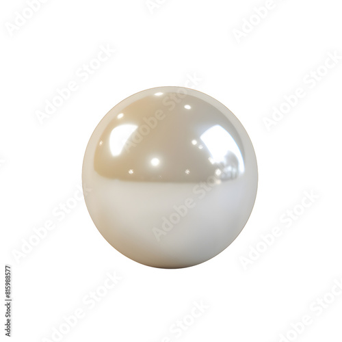 White shining pearl isolated on transparent background