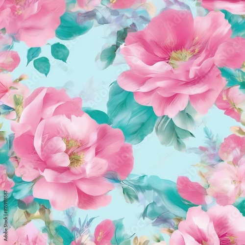 beautiful floral flower seamless pattern background for premium product ai generated