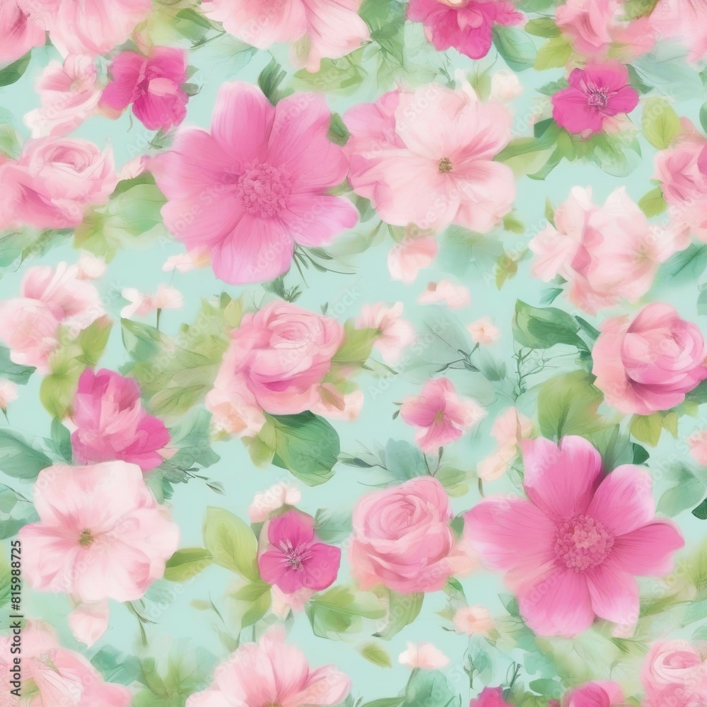 beautiful floral flower seamless pattern background for premium product ai generated