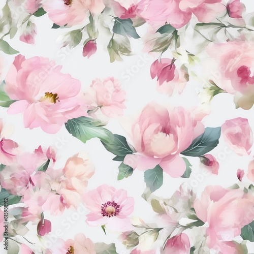beautiful floral flower seamless pattern background for premium product ai generated