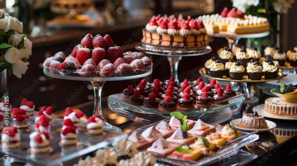 lavish dessert showcase display gourmet pastries and sweets