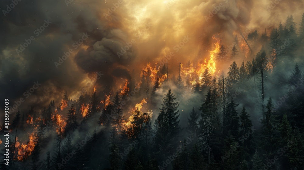 A Fierce Forest Wildfire