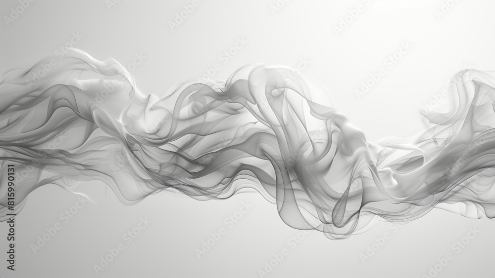 Fototapeta premium Elegant Flowing Smoke Waves in Monochrome, Perfect for Serene Backgrounds and Subtle Design Elements 8K Wallpaper High-resolution