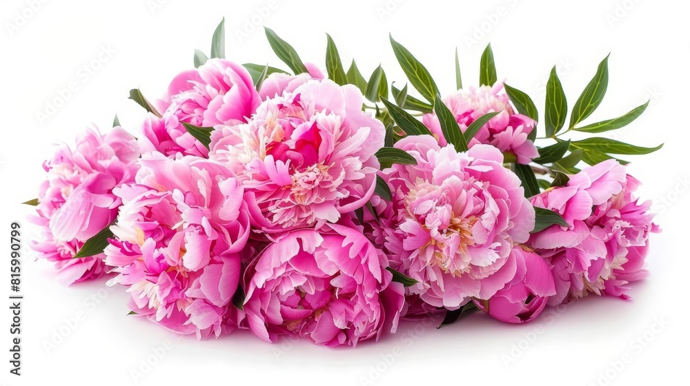 lush bouquet of pink peonies isolated on white background floral still life lush bouquet of pink peonies isolated on white background floral still life