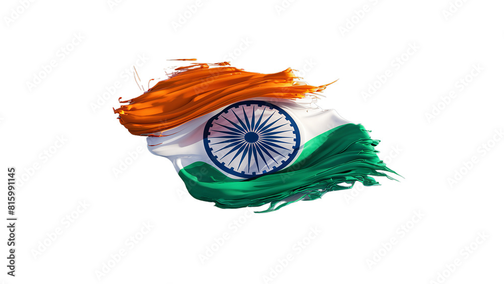 Waving flag of India Illustration of flag on transparent background ...