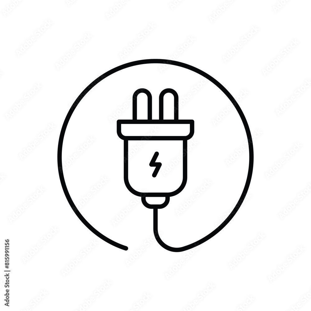 Electric plug icon. Simple outline style. Electrical socket, power, connect, cord, electro, electrician, cable, wire, energy concept. Thin line symbol. Vector illustration isolated. Electric plug icon. Simple outline style. Electrical socket, power, connect, cord, electro, electrician, cable, wire, energy concept. Thin line symbol. Vector illustration isolated.