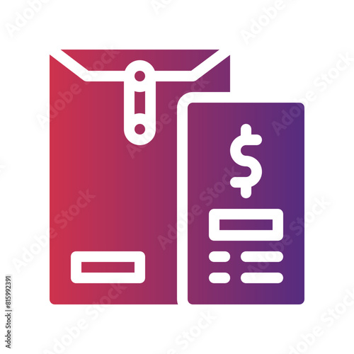 contract flat gradient icon
