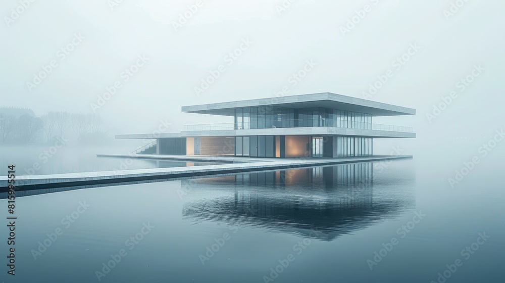 White villa with modern design. White villa with modern design.