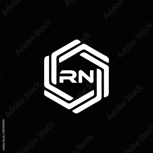 RN logo. R N design. White RN letter. RN, R N letter logo design. Initial letter RN linked circle uppercase monogram logo. © MdRakibul