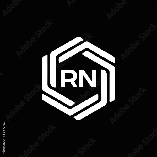 RN logo. R N design. White RN letter. RN, R N letter logo design. Initial letter RN linked circle uppercase monogram logo. © MdRakibul