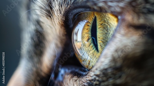 Close-Up of a Cat's Eye Reflecting the Outdoors © Rodica