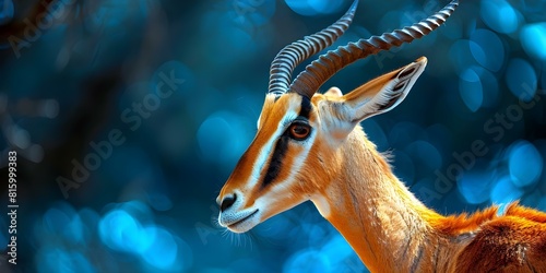 Close-up Image of a Thomson's Gazelle. Concept Close-up Shot, Wildlife Photography, Thomson's Gazelle, Animal Portraits photo