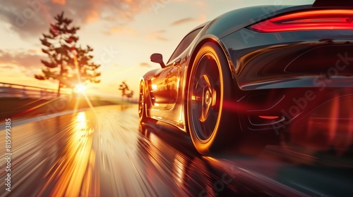 Speeding Towards the Horizon: Car Racing into the Sunset