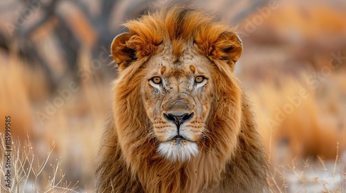 majestic mane closeup portrait of a regal african lion wildlife photography