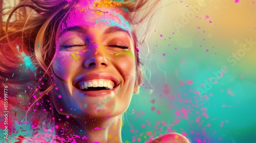 Euphoric Satisfaction: A Delighted Customer Immersed in Ultra HD Realism and Vibrant Splashes of Color © willian