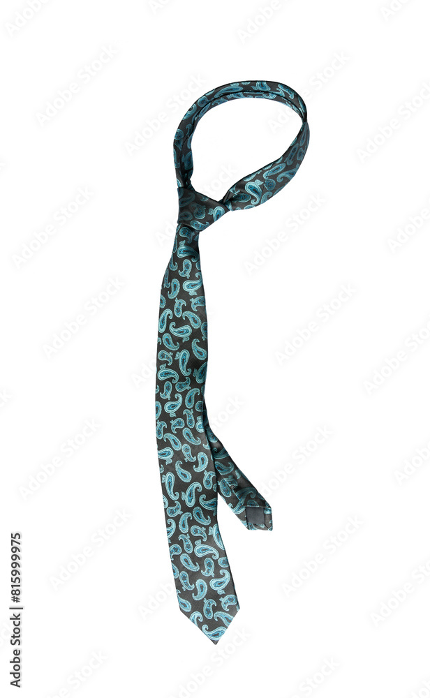 Stylish necktie with floral motifs isolated on white background. Stylish necktie with floral motifs isolated on white background.