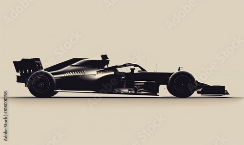 Photorealistic Ultra-Detailed Side View of Formula 1 Car