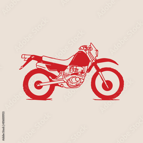 vintage hand drawing style vector illustration vintage dirt bike