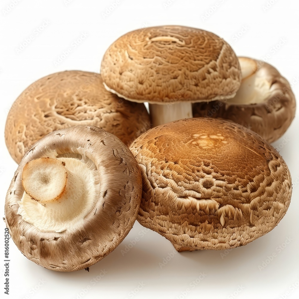 a group of mushrooms on a white surface a group of mushrooms on a white surface