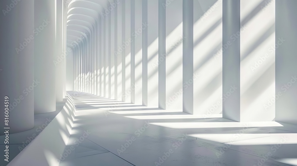 minimalist elegance sleek white 3d wall with subtle shadows and highlights abstract architectural background