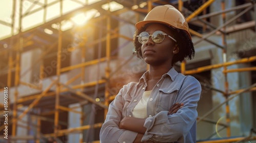 Woman Engineer at Construction Site
