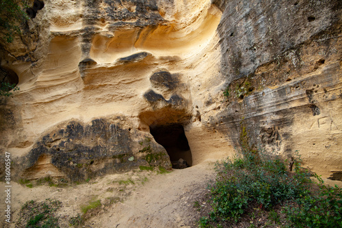 Cecina Etruscan tombs dug into the Bibbona tuff toscany photo
