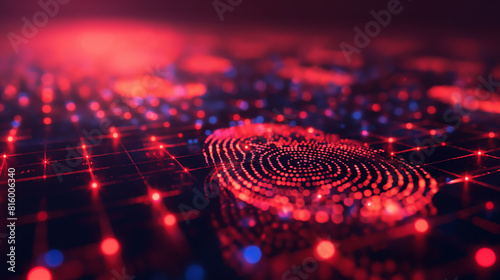 abstract background fingerprint with blurred on background, cyber security concept, technology for data security system,