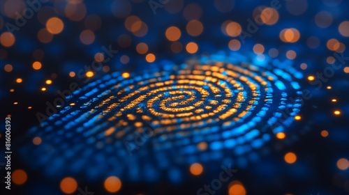 abstract background fingerprint with blurred on background, cyber security concept, technology for data security system,