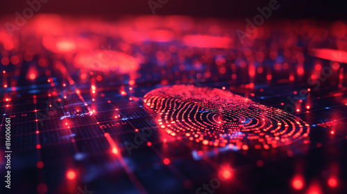 abstract background fingerprint with blurred on background, cyber security concept, technology for data security system,