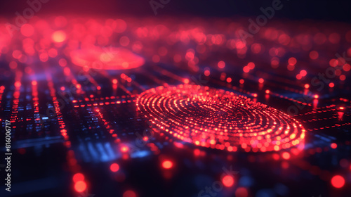 abstract background fingerprint with blurred on background, cyber security concept, technology for data security system,